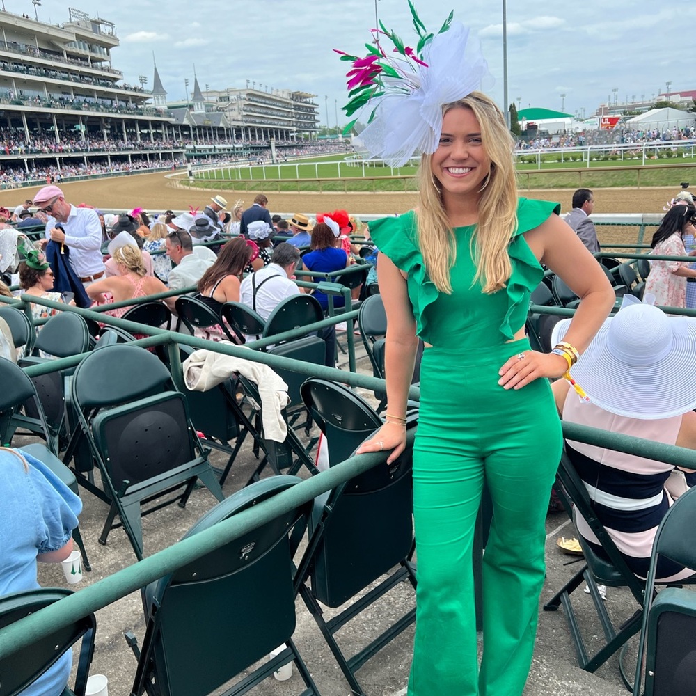Kelly Green Jumpsuit - Picture 3 of 4